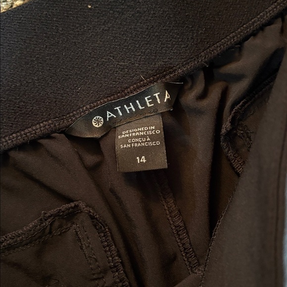 Athleta Black Wideleg lightweight pants - women’s s size 14 - elastic waist - Picture 3 of 6